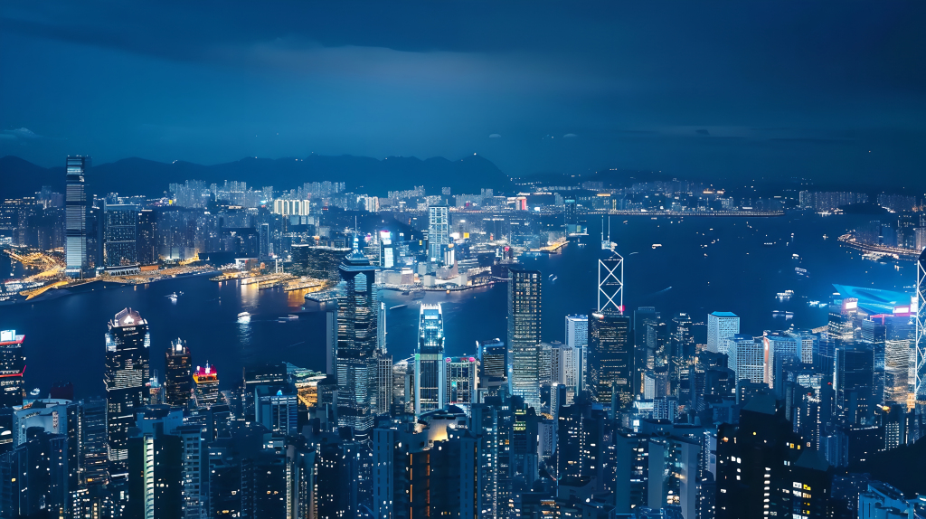 香港夜景创意版权图片下载