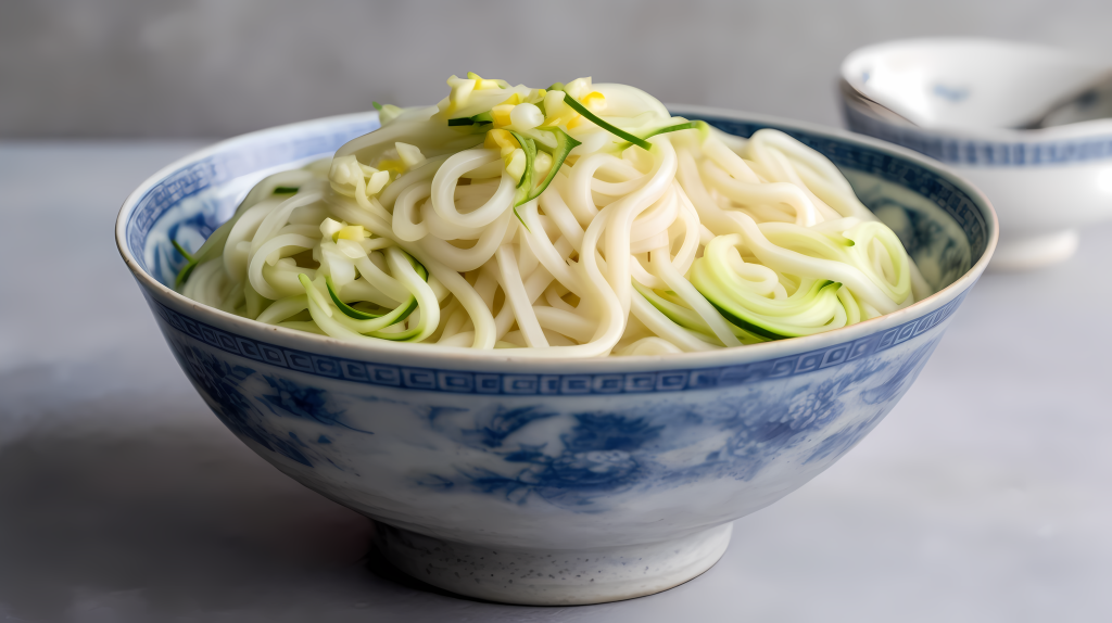 美食西葫芦面条摄影图