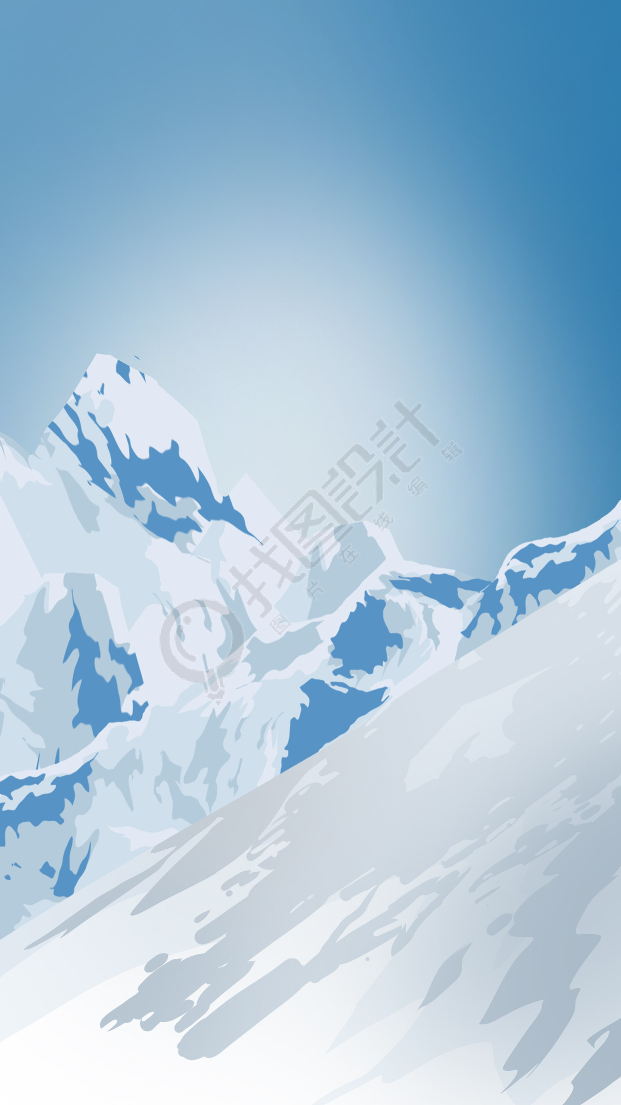 冬季雪山高山雪地光晕背景