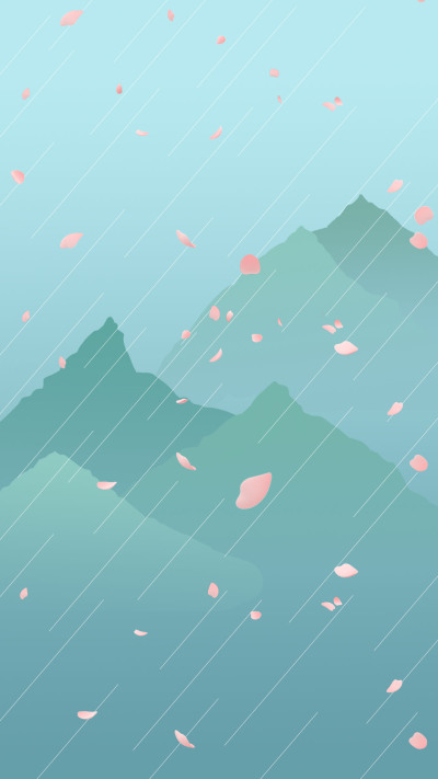 清明节花瓣雨滴青山古风背景