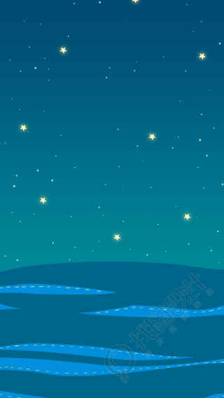 蓝色海面星空背景