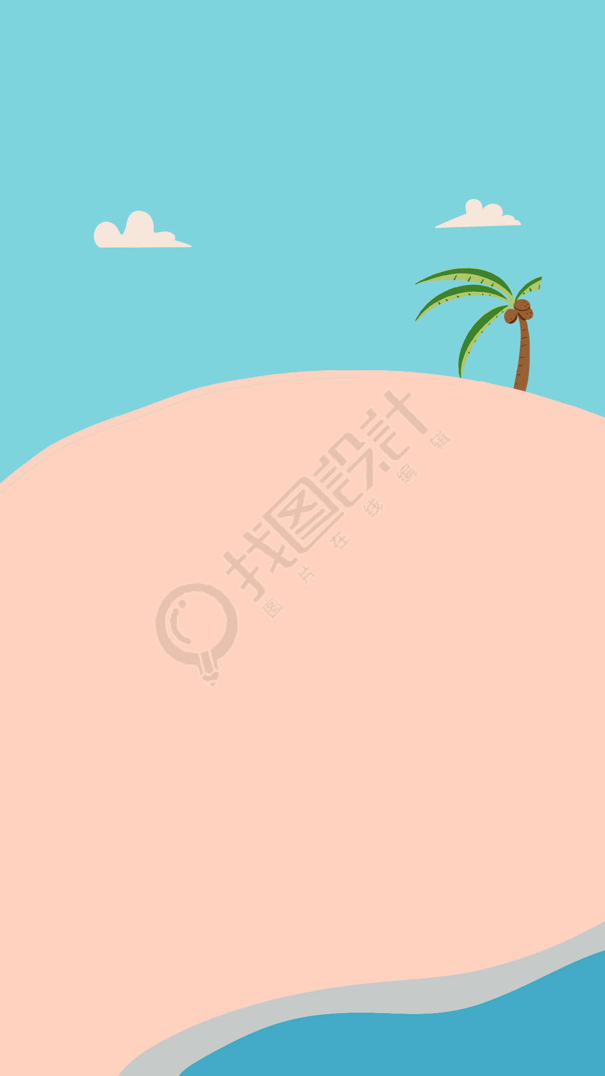 夏日海滩椰子树背景