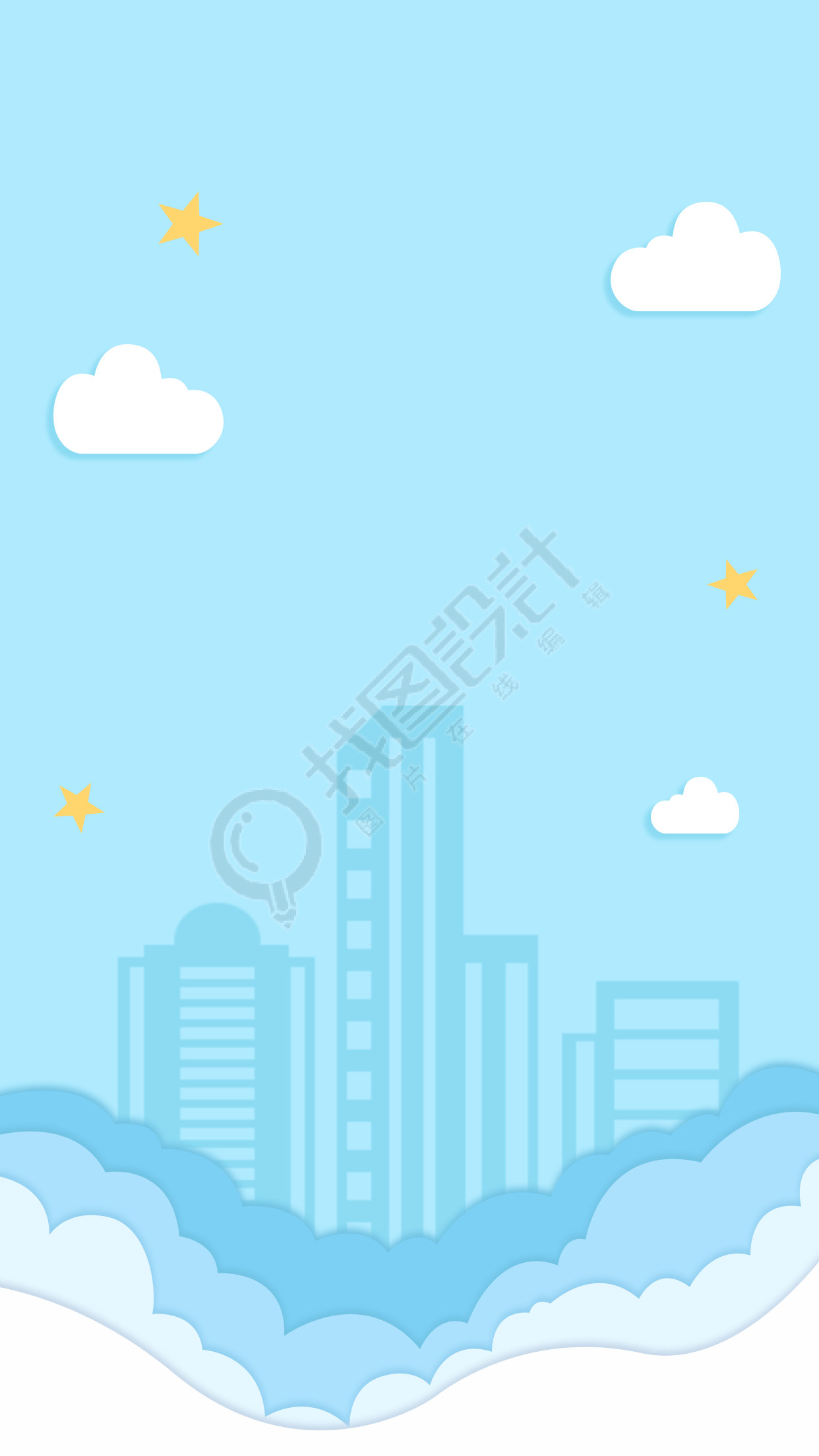 蓝天白云城市背景