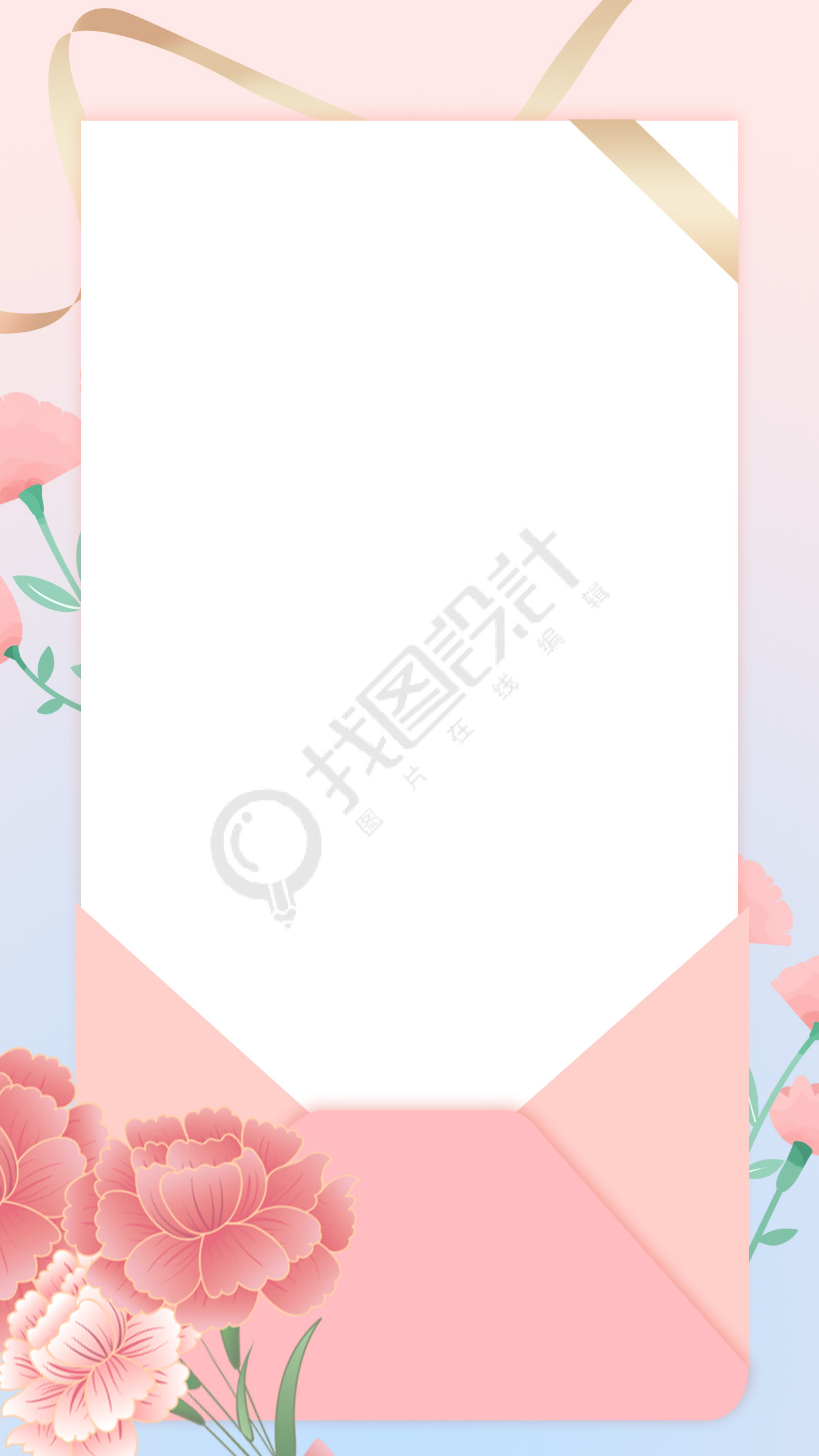 信封鲜花浪漫温馨背景