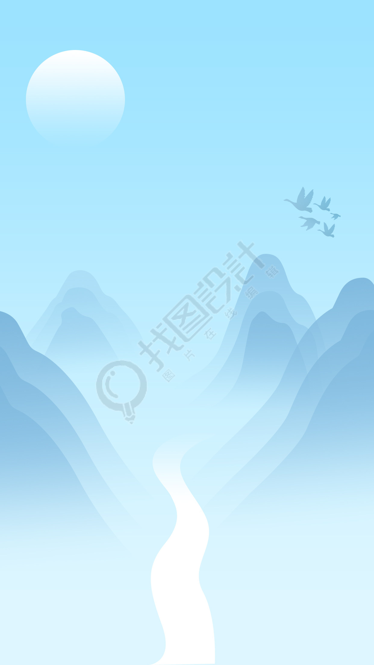 山水简易水墨古风背景