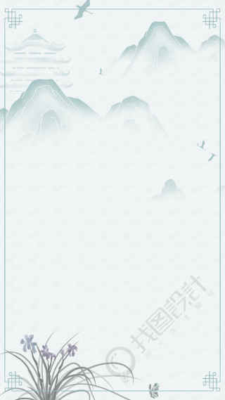 兰花国风水墨风景图片