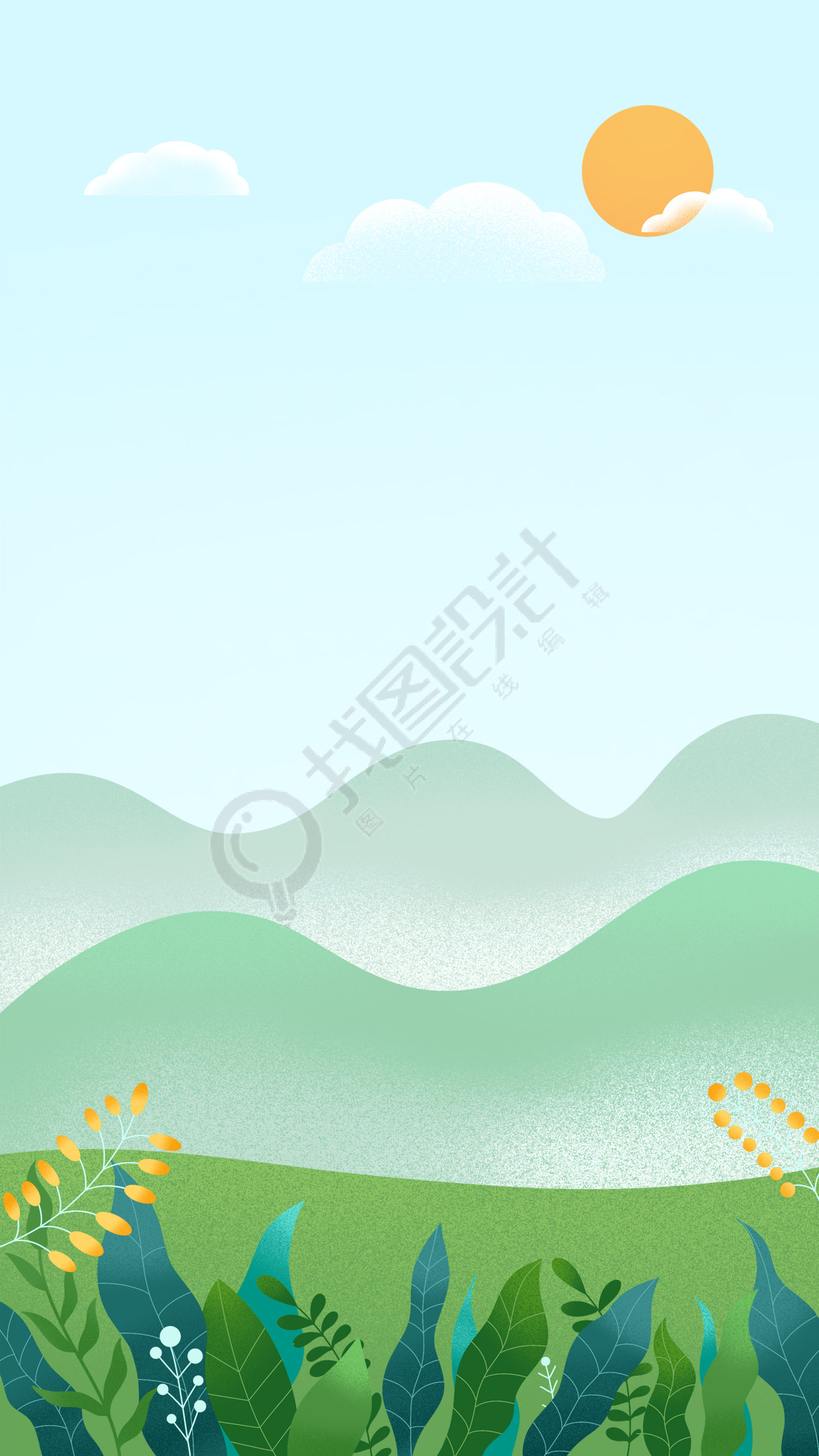 晴朗天气户外郊游美景背景