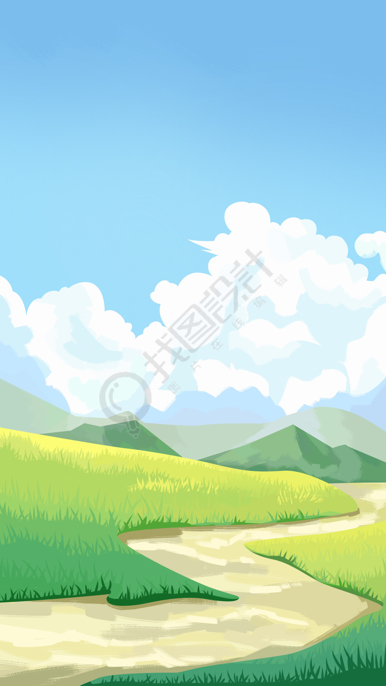 夏天池塘边生机勃勃的青草地背景