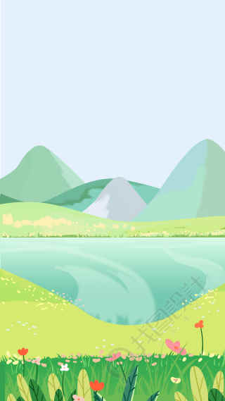 夏日旅行唯美湖泊远山背景