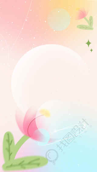 小清新粉色小花渐变背景图