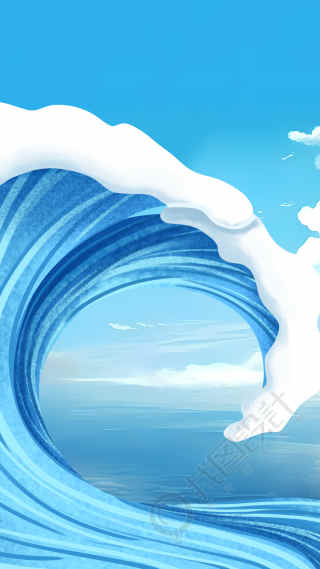 海边美景创意翻涌的海浪背景