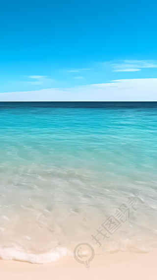 碧海蓝天干净的沙滩背景