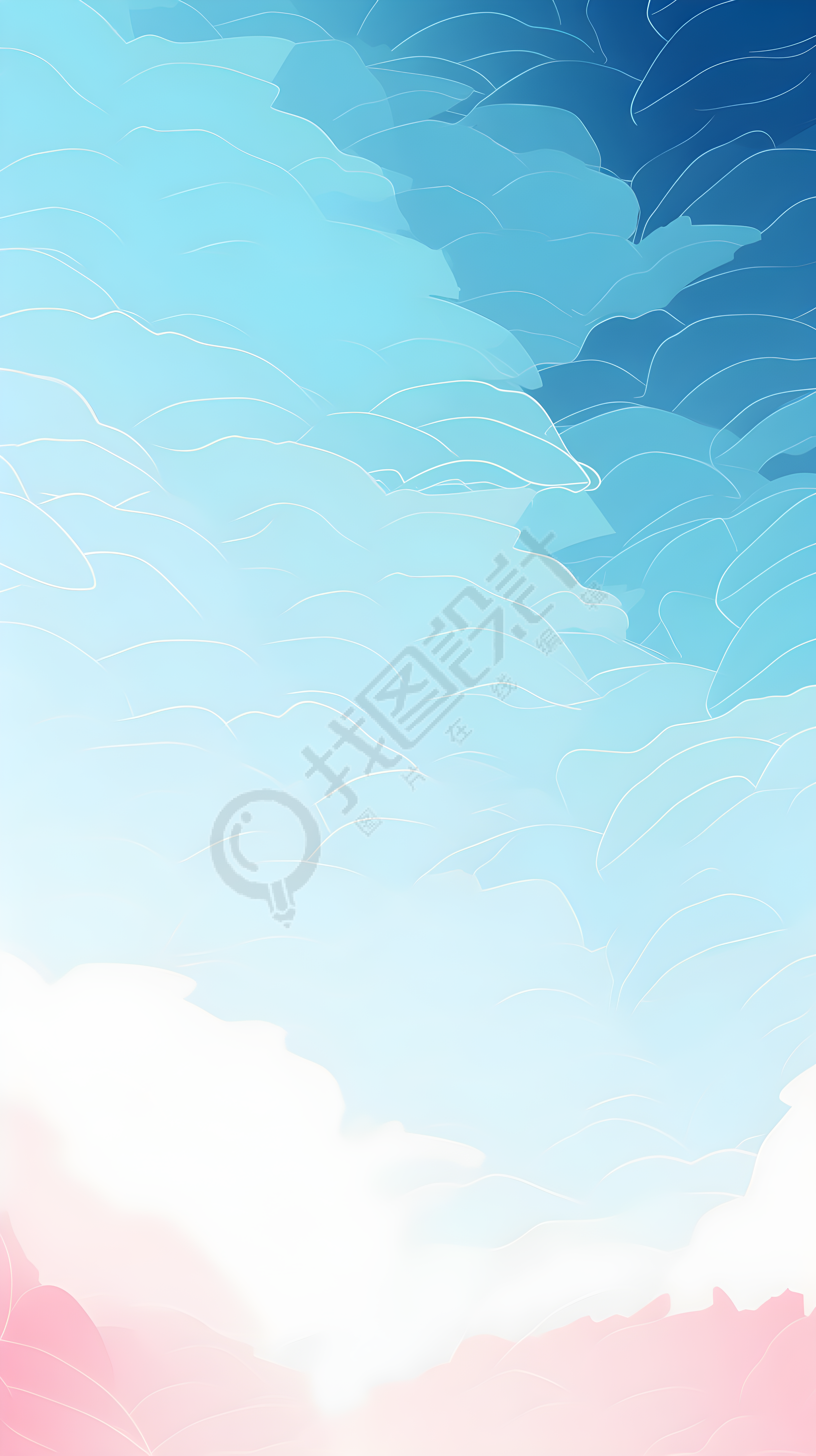 蓝色天空渐变粉红色云朵背景