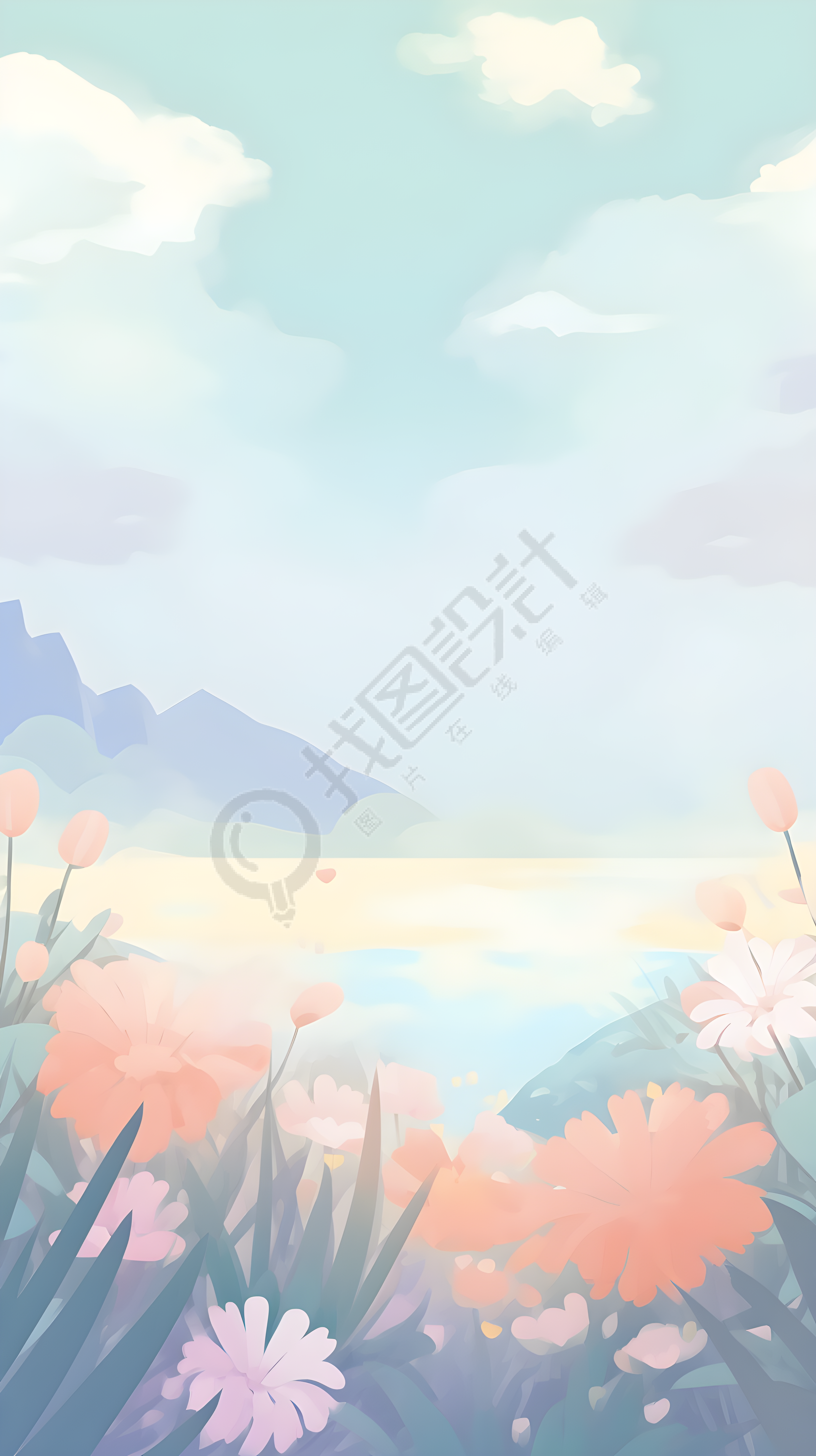 唯美夏日朦胧户外风景背景