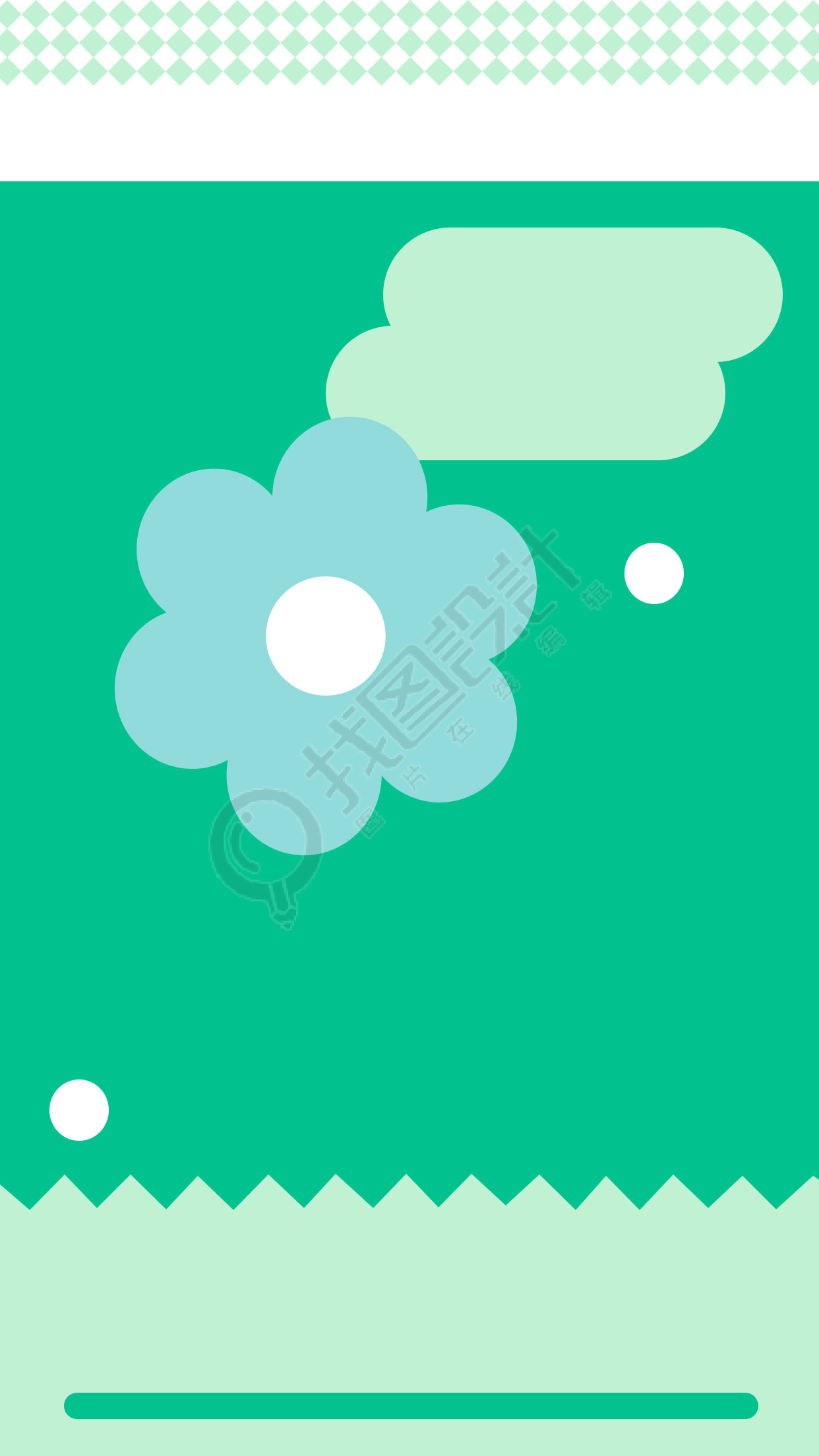创意设计花朵线条绿色多巴胺背景