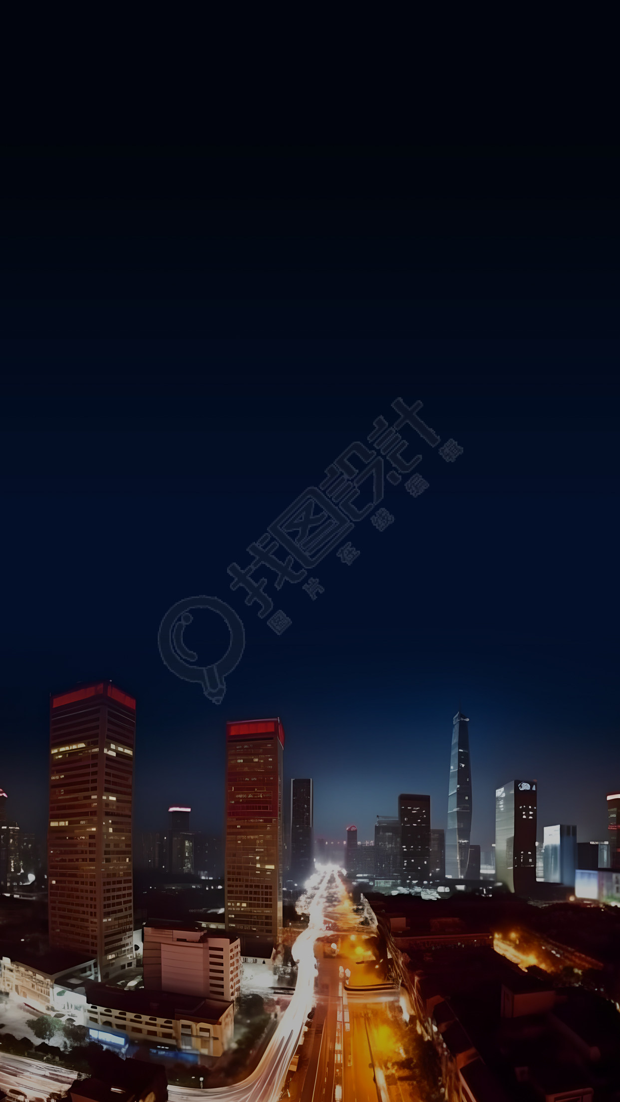 夜晚城市街景实拍背景图