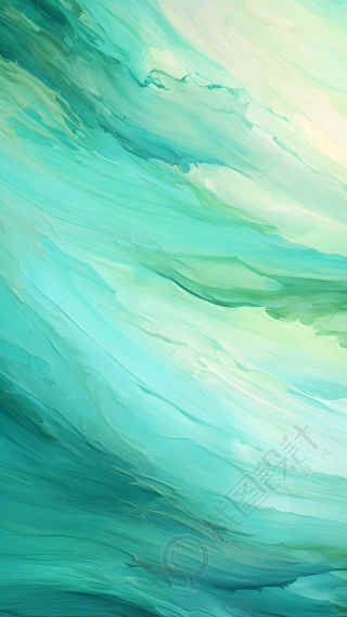  绿色油画小清新背景