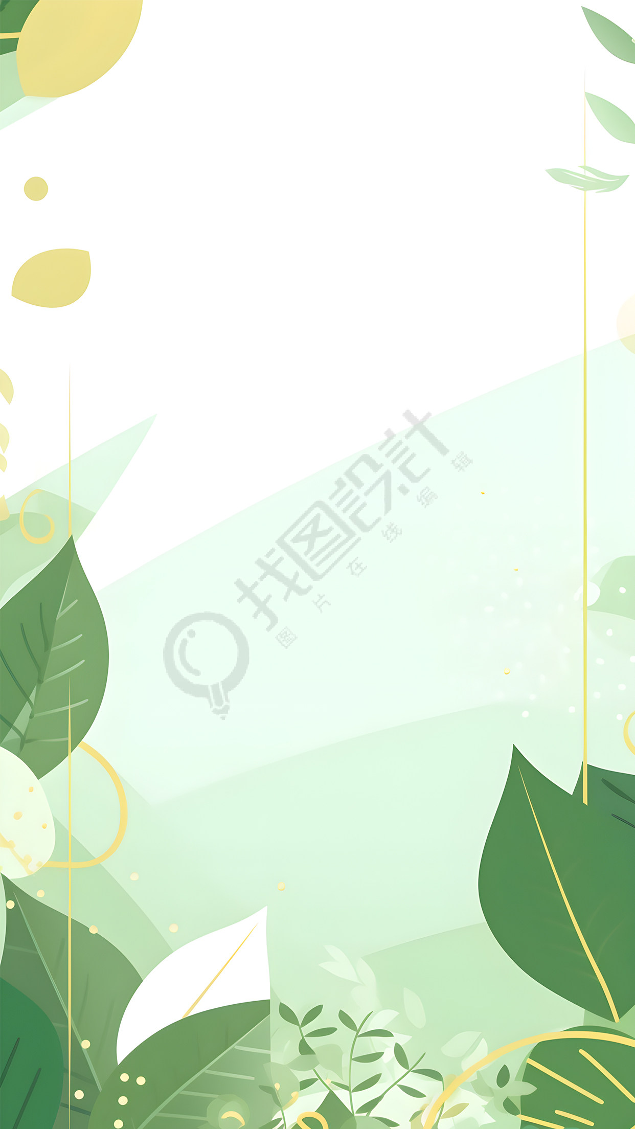 唯美绿色夏季椭圆形叶子背景