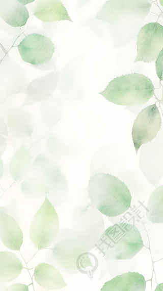 大面积圆形叶子清新背景