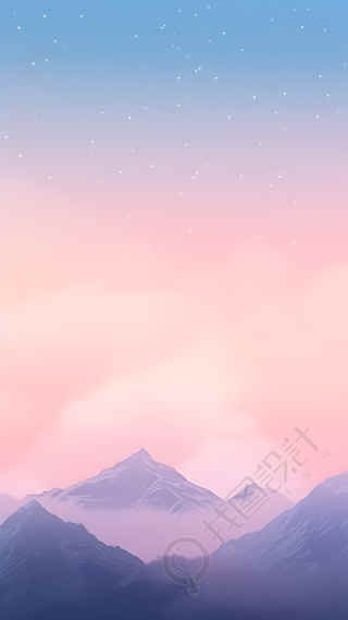唯美山顶风光傍晚星空背景