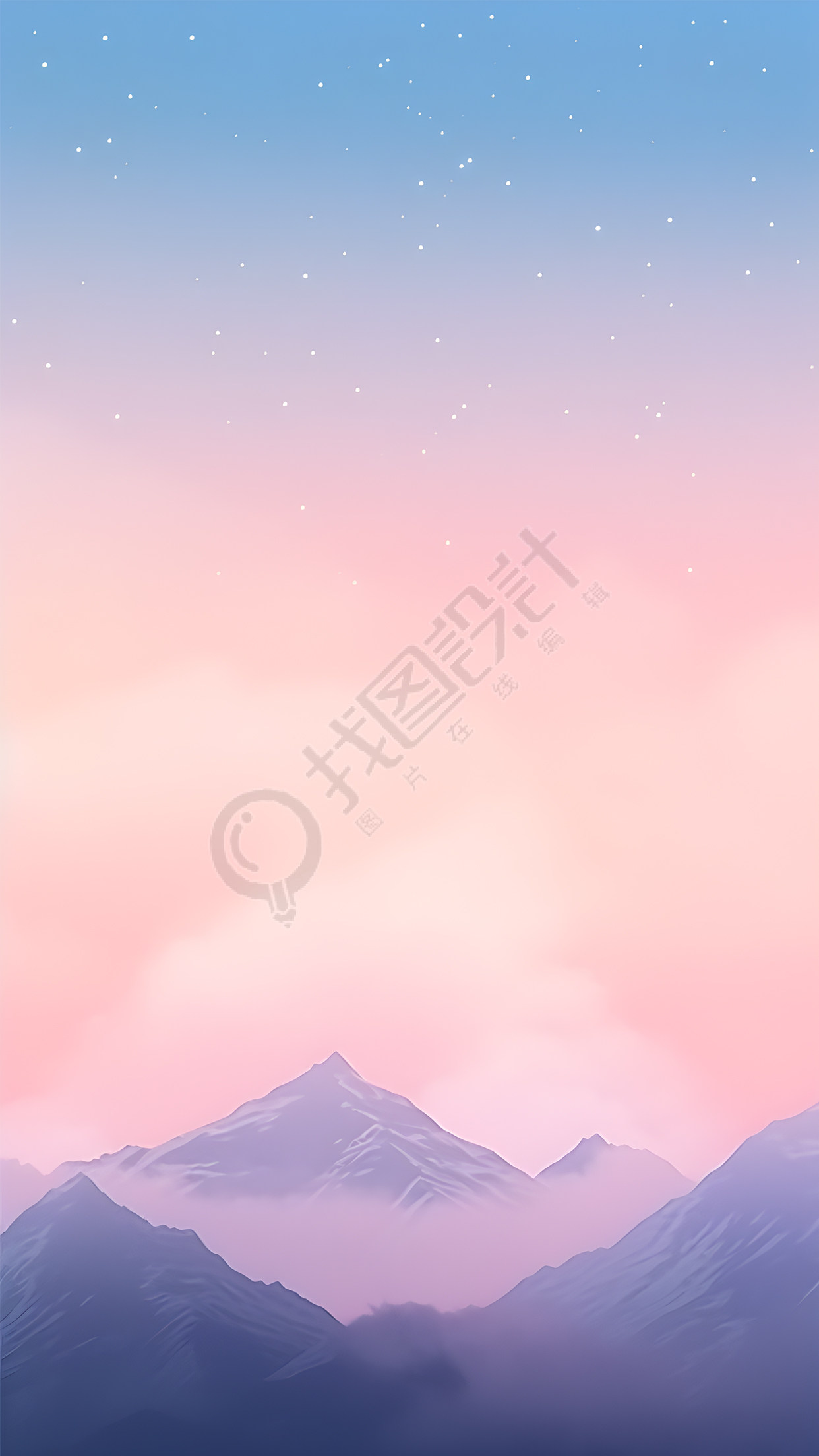 唯美山顶风光傍晚星空背景