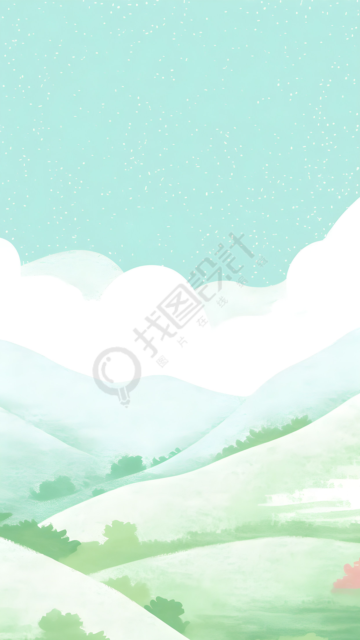 远山白云户外风景背景