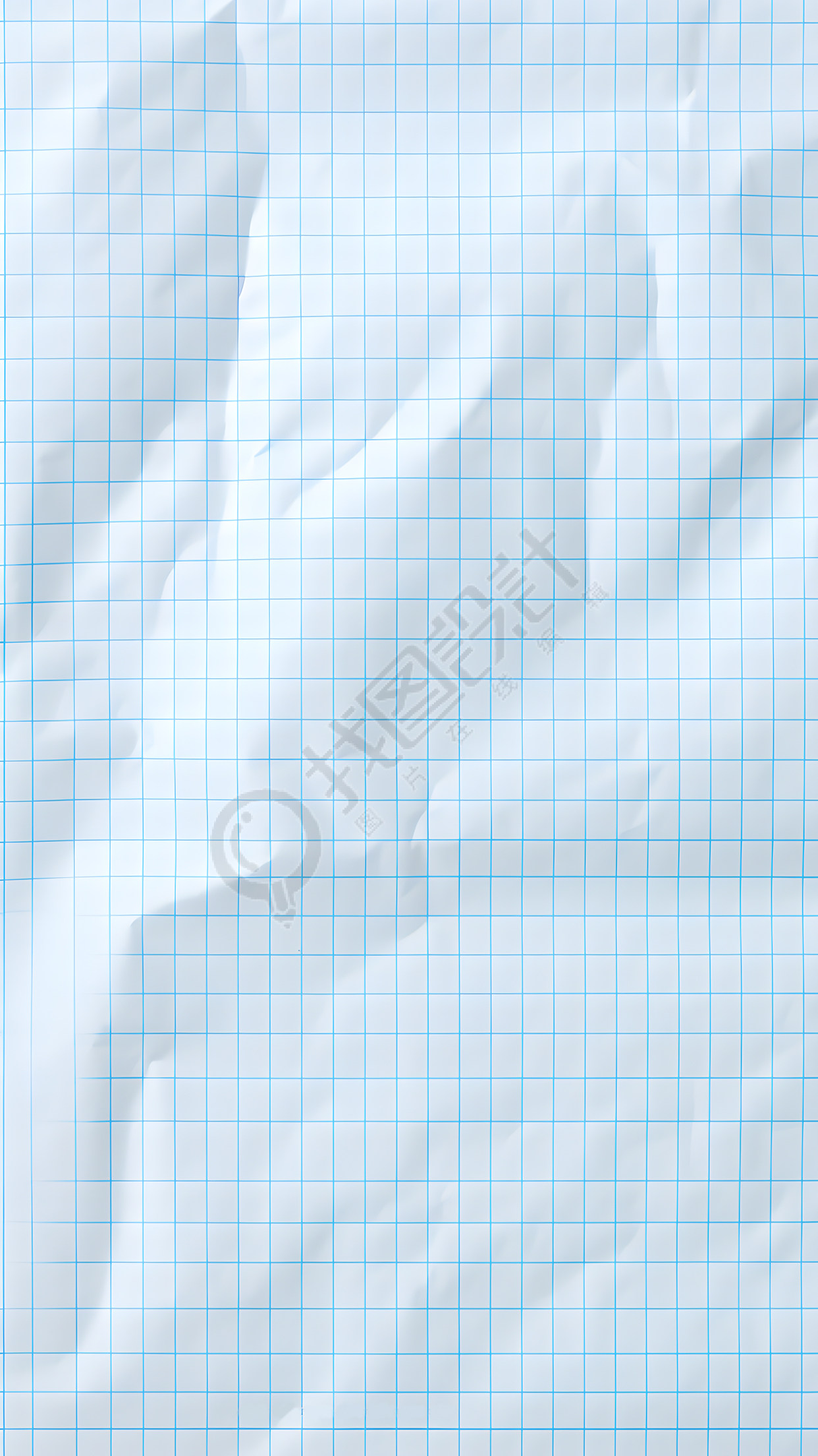 蓝色网格纸张被挤压背景