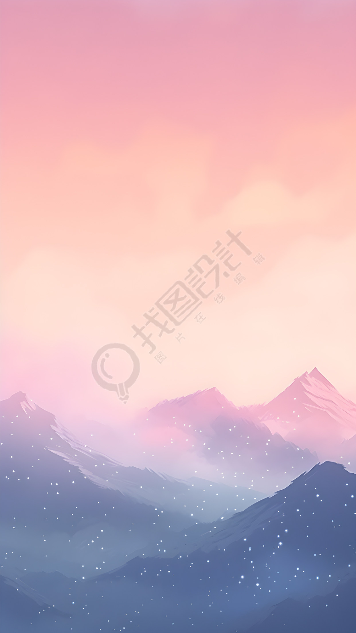 红色夕阳下的远山山顶风光背景