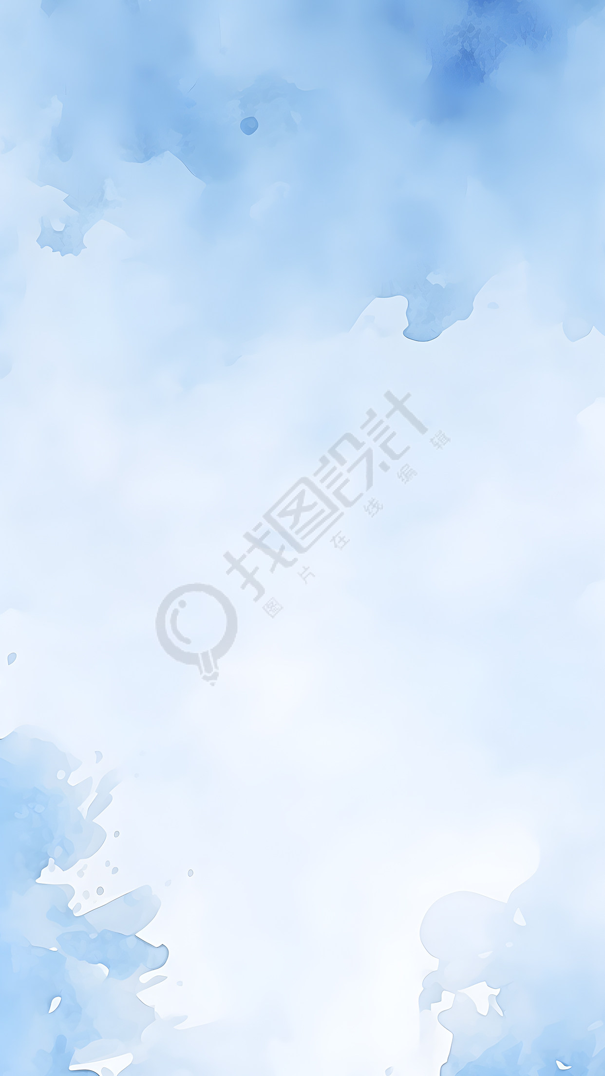 蓝色水彩渐变极简风背景