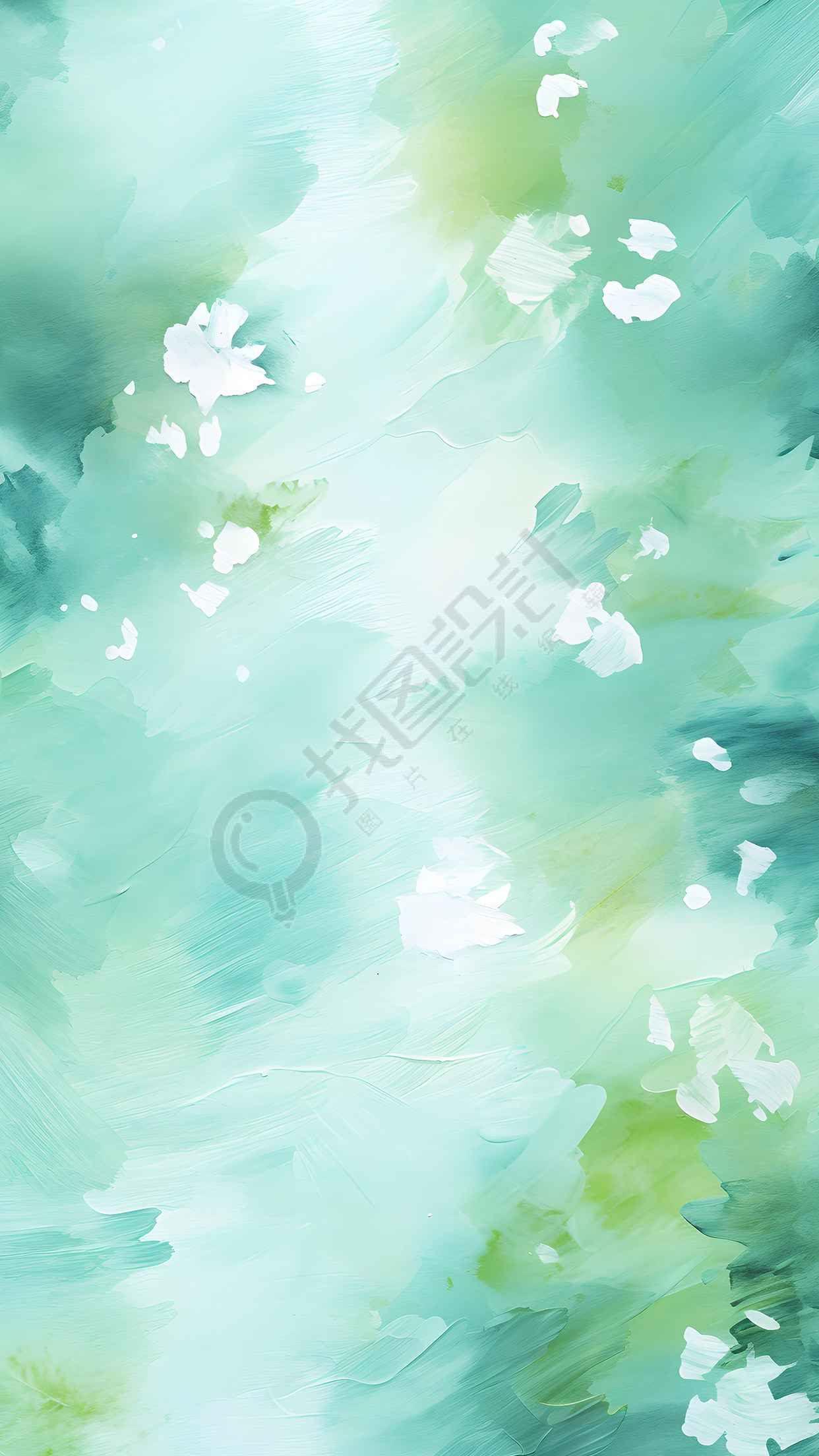 色彩饱满的蓝绿色油画背景