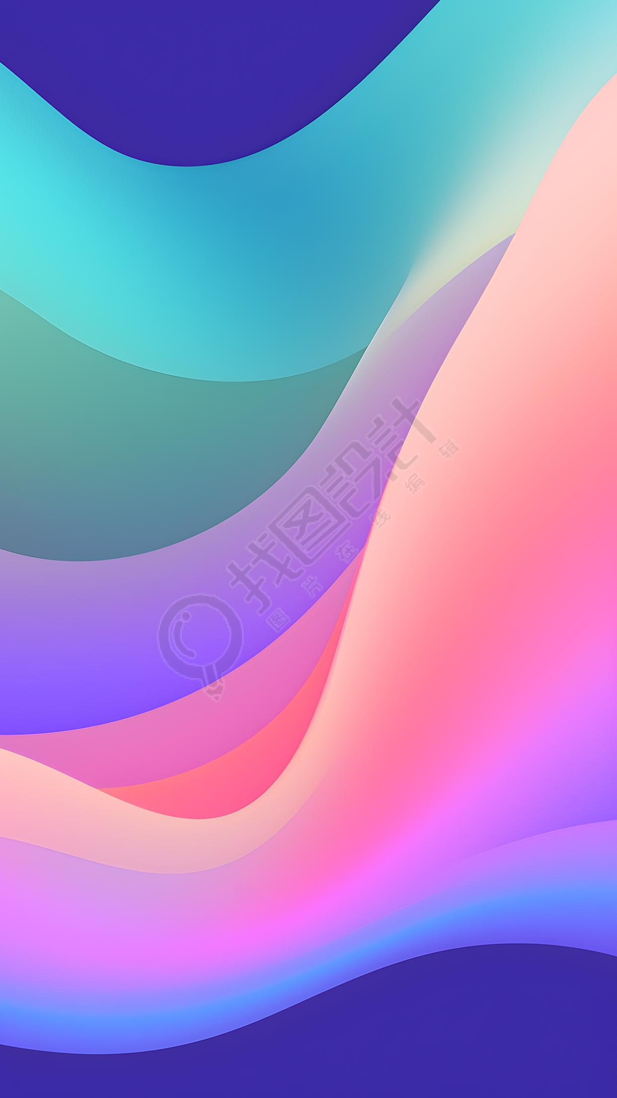 五彩斑斓的发光色块背景