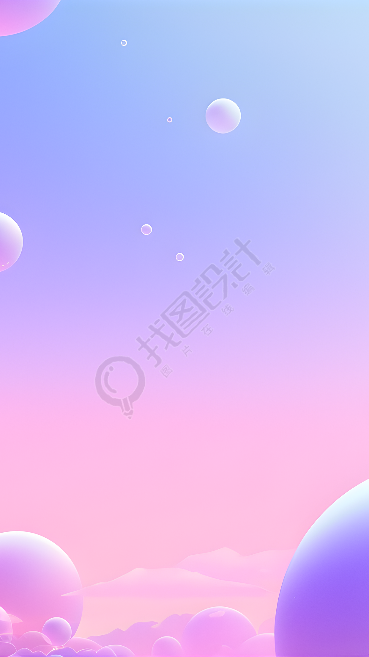 空中飘浮的泡泡唯美背景