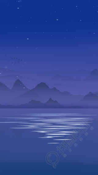 星空月下倒影简约背景