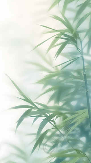淡雅绿色竹叶唯美背景