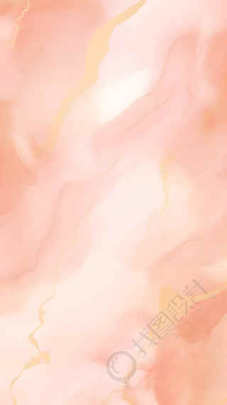 粉色大理石金色晕染背景