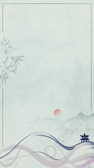 古风山水清新竹子背景