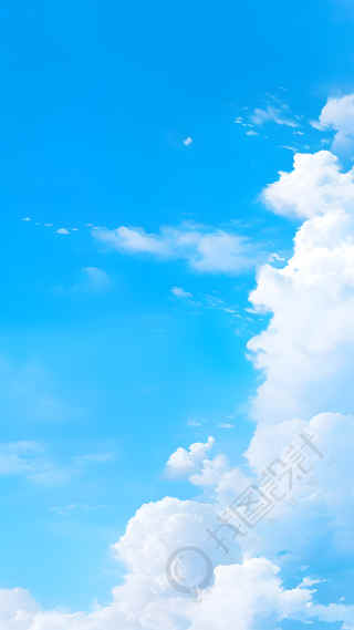 秋季蓝天白云风景背景图