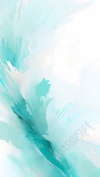 小清新绿色油画背景