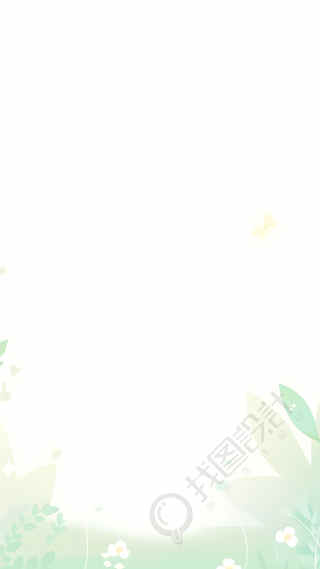 水彩画绿色叶片背景