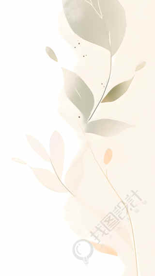 小清新树叶水彩画背景