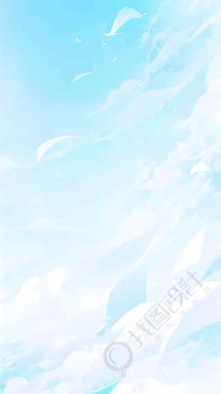 唯美动漫风蓝天背景
