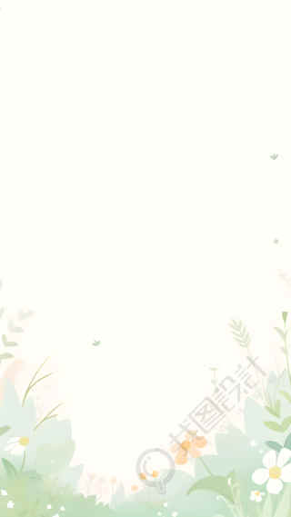 童趣风小花小草背景