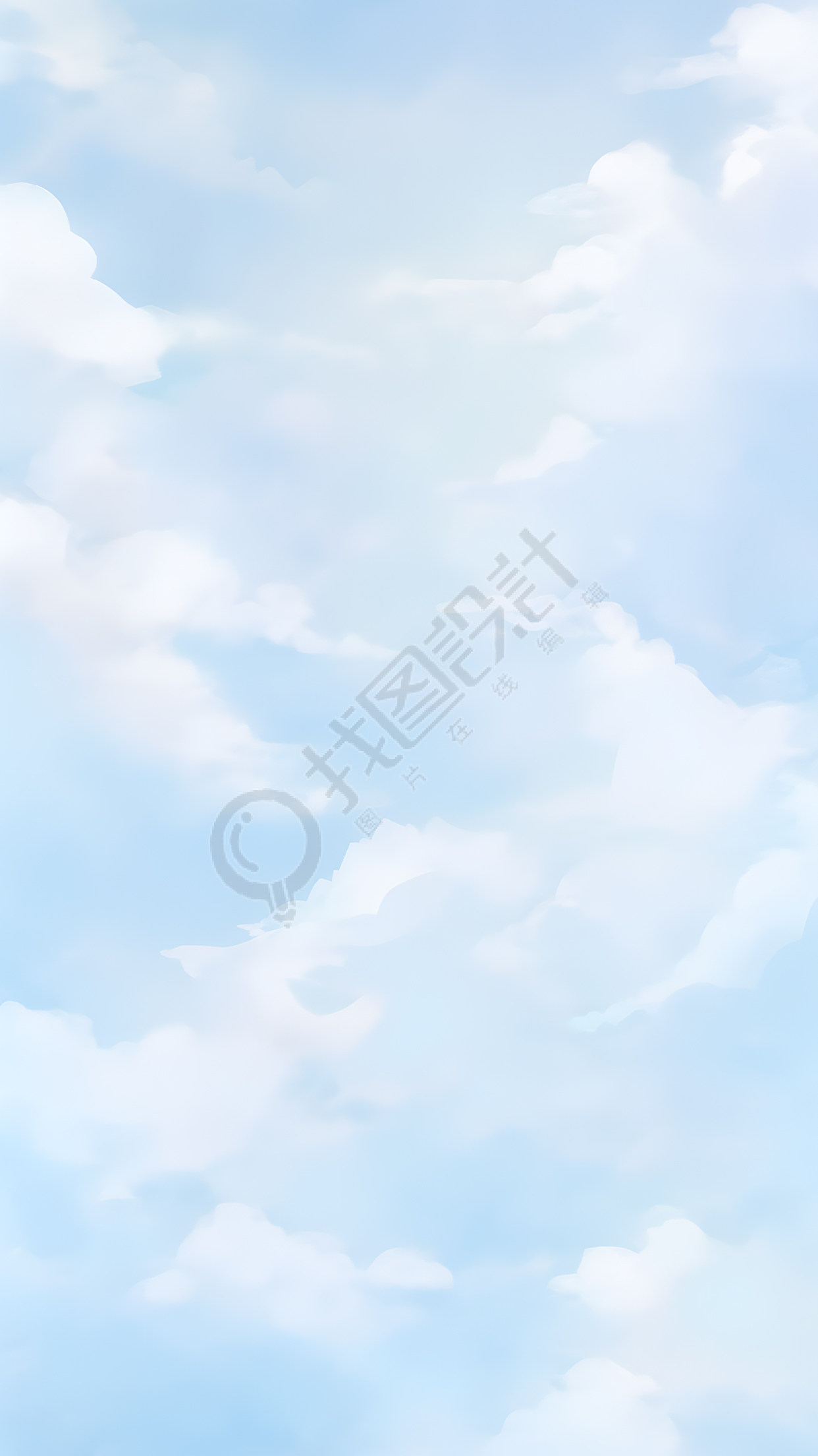 卡通风格蓝天白云背景