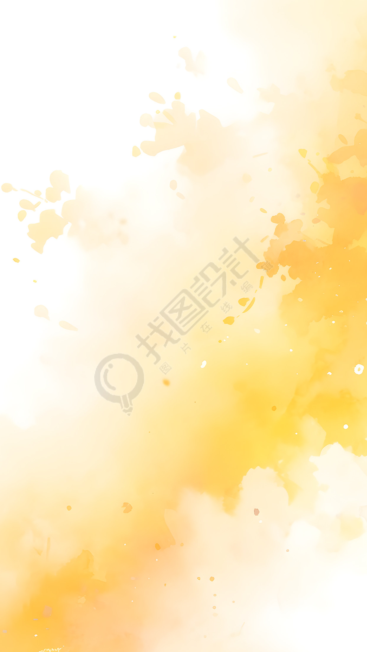 橙黄色泼墨创意背景
