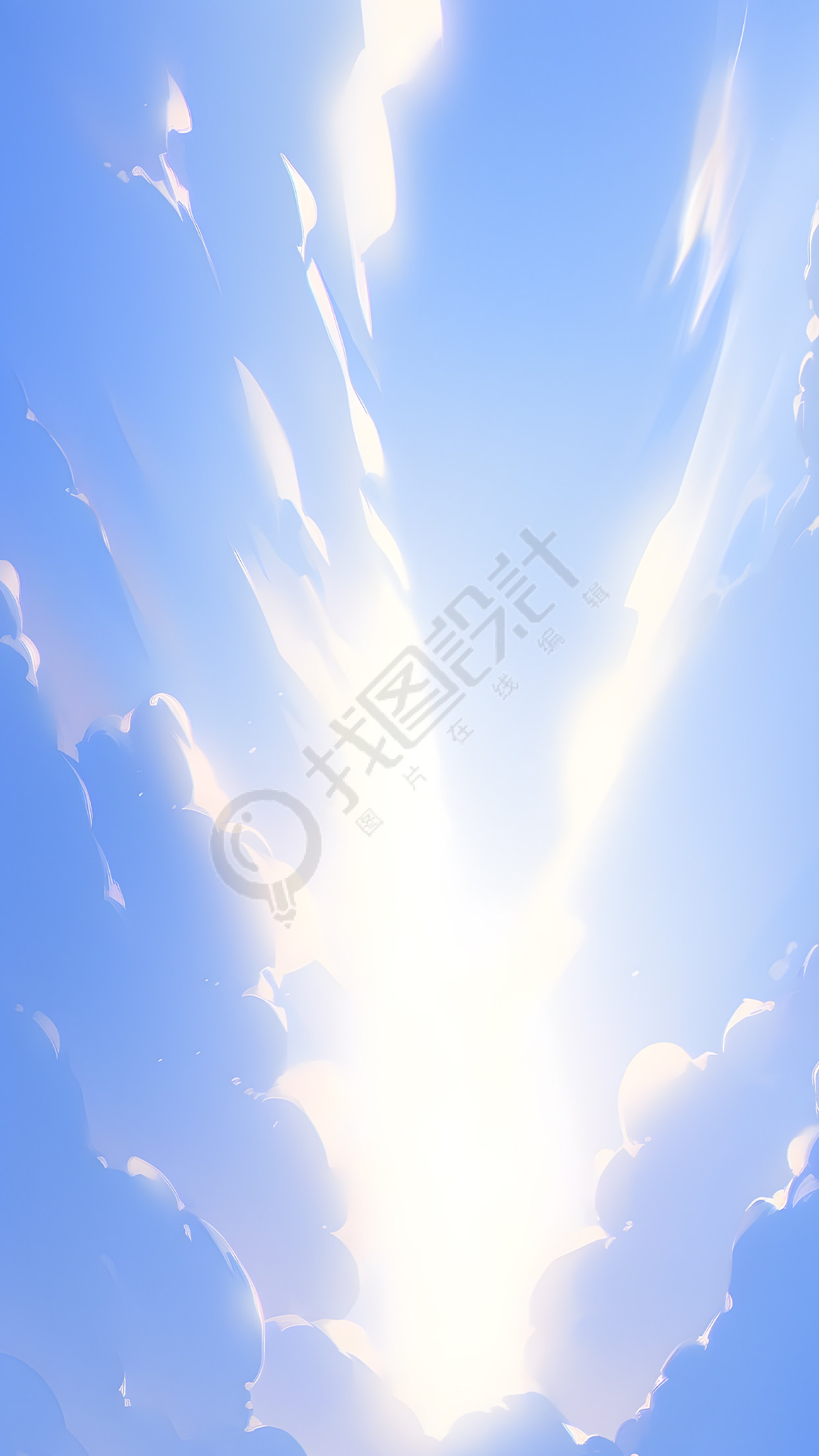 创意蓝色云朵简约背景