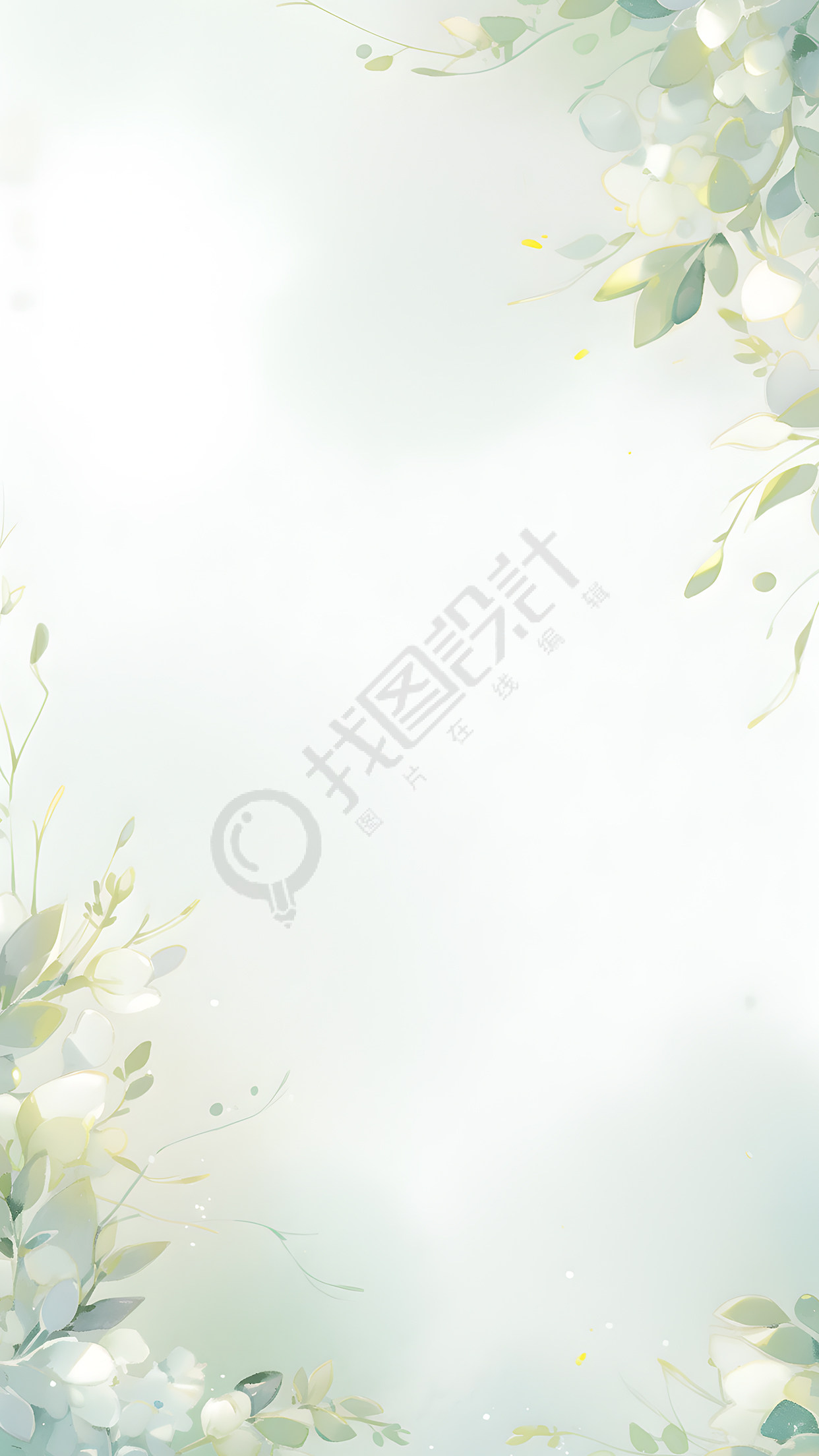 小清新白色花苞背景