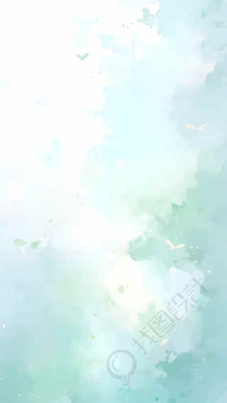 浅绿色水墨晕染背景