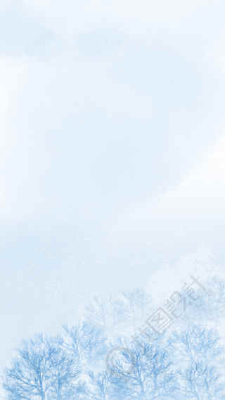 雪中树冠唯美背景