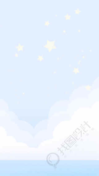 梦幻浅蓝色天空白色星星背景