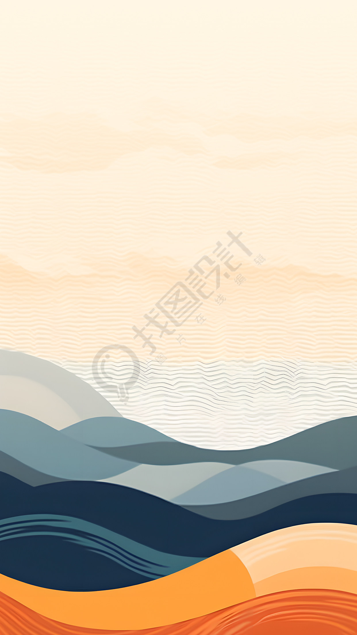 棕色深蓝色曲线创意背景 